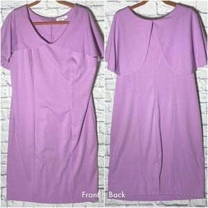 Roamans Easter Pastel Purple Built In Shoulder Cape Capelet Stretch Church Dress